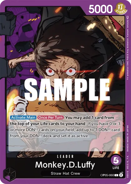 Monkey D. Luffy card printing